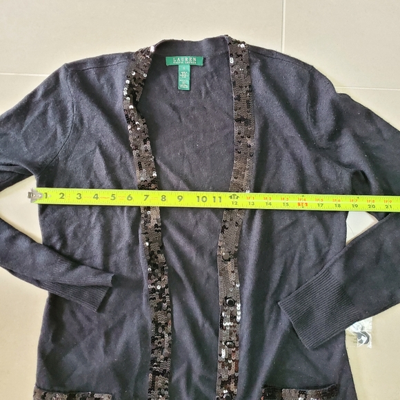 New Womens Ralph Lauren Hermitge Black Sequin Detailed Cardigan - Size Small - Picture 5 of 6